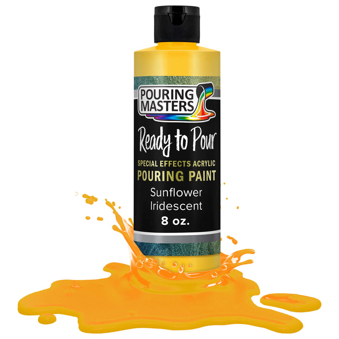 Sunflower Iridescent Special Effects Pouring Paint - 8 Ounce Bottle - Acrylic Ready to Pour Pre-Mixed Water Based for Canvas and More