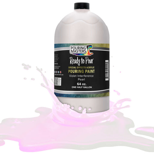 Violet Interference Pearl Special Effects Pouring Paint - Half Gallon Bottle - Acrylic Ready to Pour Pre-Mixed Water Based for Canvas and More