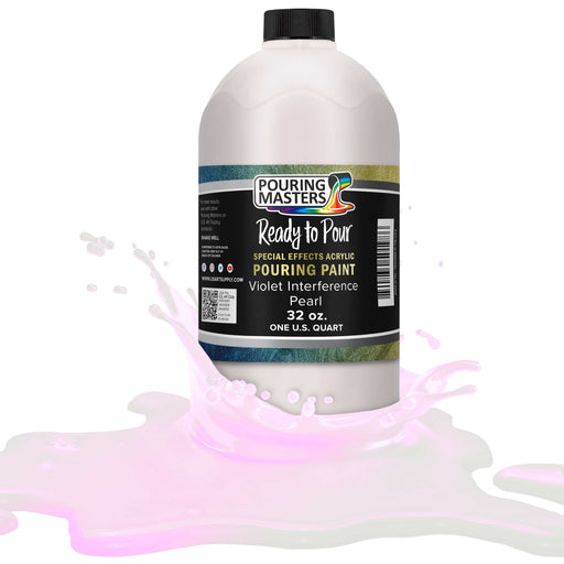 Violet Interference Pearl Special Effects Pouring Paint - Quart Bottle - Acrylic Ready to Pour Pre-Mixed Water Based for Canvas and More