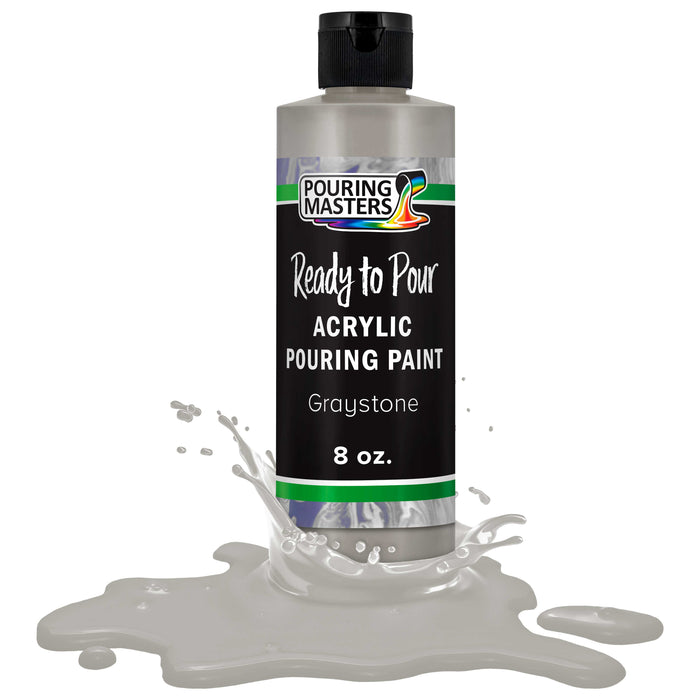 Graystone Acrylic Ready to Pour Pouring Paint Premium 8-Ounce Pre-Mixed Water-Based - for Canvas, Wood, Paper, Crafts, Tile, Rocks and More