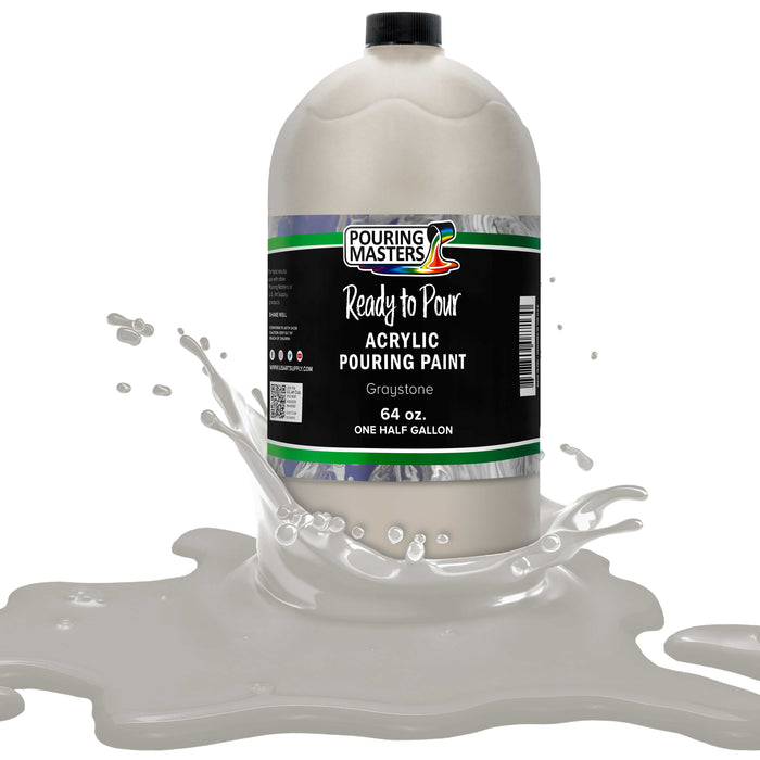 Graystone Acrylic Ready to Pour Pouring Paint Premium 64-Ounce Pre-Mixed Water-Based - for Canvas, Wood, Paper, Crafts, Tile, Rocks and More