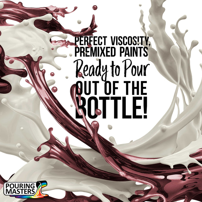 Pouring Masters Vintage Wine Metallic Pearl Ready to Pour Acrylic Pouring Paint - Premium 8-Ounce Pre-Mixed Fluid Acrylic Paint - Fluid Art Supplies for Canvas, Wood, Paper, Tile & Rocks