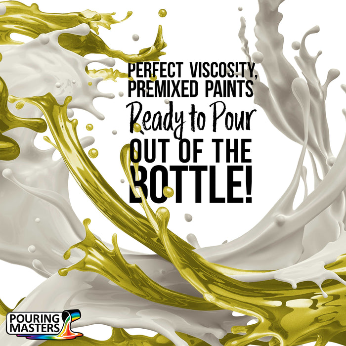 Pouring Masters Lemon Zest Metallic Pearl Ready to Pour Acrylic Pouring Paint - Premium 32-Ounce Pre-Mixed Fluid Acrylic Paint - Fluid Art Supplies for Canvas, Wood, Paper, Tile & Rocks