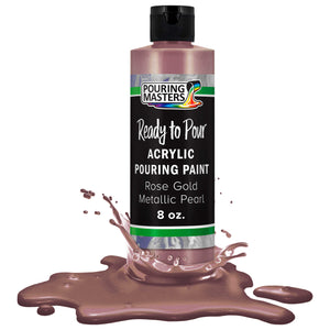 Pouring Masters Rose Gold Metallic Pearl Ready to Pour Acrylic Pouring Paint - Premium 8-Ounce Pre-Mixed Fluid Acrylic Paint - Fluid Art Supplies for Canvas, Wood, Paper, Tile & Rocks