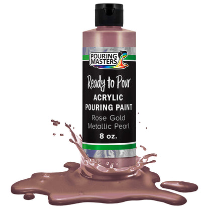 Pouring Masters Rose Gold Metallic Pearl Ready to Pour Acrylic Pouring Paint - Premium 8-Ounce Pre-Mixed Fluid Acrylic Paint - Fluid Art Supplies for Canvas, Wood, Paper, Tile & Rocks