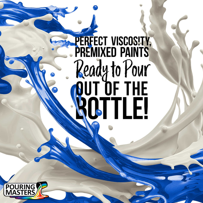 Royal Blue Metallic Pearl Acrylic Ready to Pour Pouring Paint Premium 32-Ounce Pre-Mixed Water-Based - Painting Canvas, Wood, Crafts, Tile, Rocks