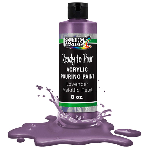 Lavender Metallic Pearl Acrylic Ready to Pour Pouring Paint - Premium 8-Ounce Pre-Mixed Water-Based - Painting Canvas, Wood, Crafts, Tile, Rocks