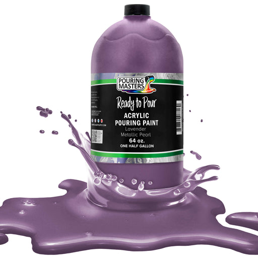 Lavender Metallic Pearl Acrylic Ready to Pour Pouring Paint - Premium 64-Ounce Pre-Mixed Water-Based - Painting Canvas, Wood, Crafts, Tile, Rocks