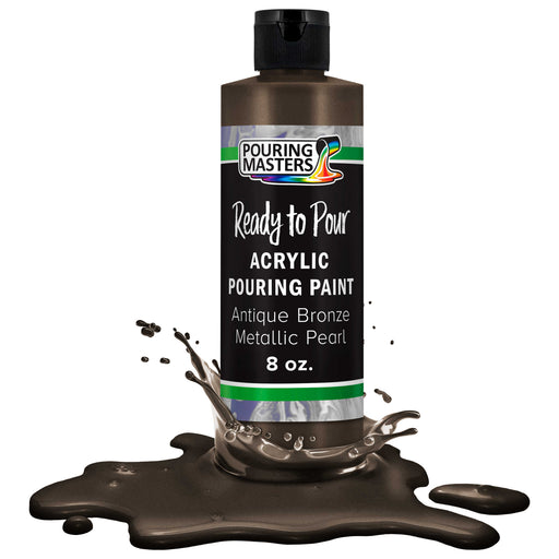 Pouring Masters Antique Bronze Metallic Pearl Ready to Pour Acrylic Pouring Paint - Premium 8-Ounce Pre-Mixed Fluid Acrylic Paint - Fluid Art Supplies for Canvas, Wood, Paper, Tile & Rocks