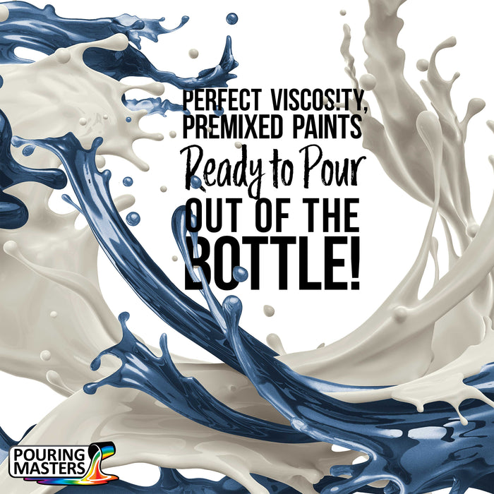 Pouring Masters Lake Blue Metallic Pearl Ready to Pour Acrylic Pouring Paint - Premium 64-Ounce Pre-Mixed Fluid Acrylic Paint - Fluid Art Supplies for Canvas, Wood, Paper, Tile & Rocks