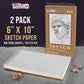 6 x 10" Top Spiral Bound Sketch Book, 2 Pack, 100 Sheets Each, 60lb (100gsm), Acid-Free, Artist Sketchbook, Drawing Pad for Adults & Students