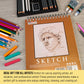 8 x 10" Top Spiral Bound Sketch Book, 2 Pack, 100 Sheets Each, 60lb (100gsm), Acid-Free, Artist Sketchbook, Drawing Pad for Adults & Students