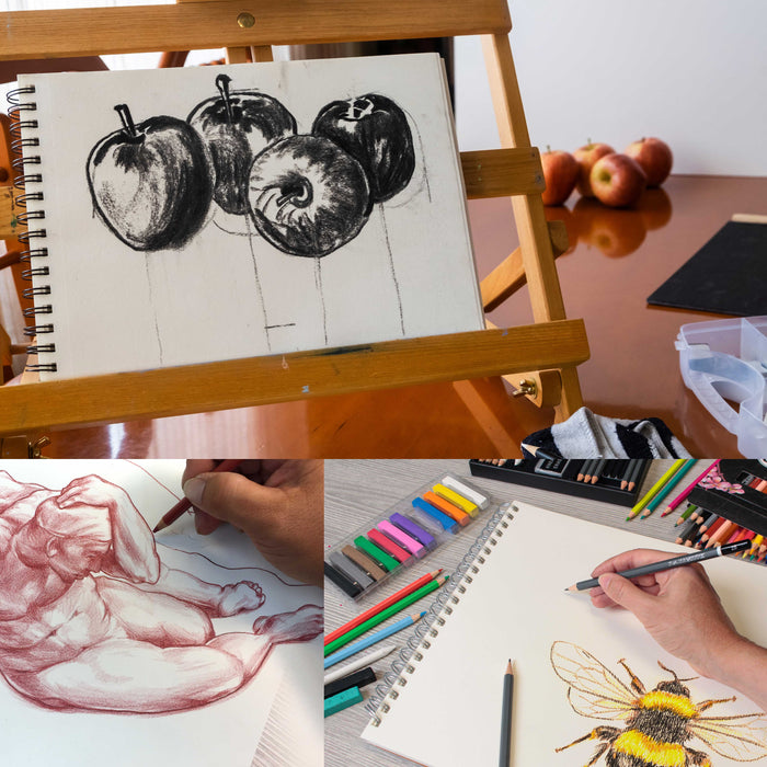 9"x12" Top Spiral Bound Sketch Book, 2 Pack, 100 Sheets Each, 60lb (100gsm), Acid-Free, Artist Sketchbook, Drawing Pad for Adults & Students