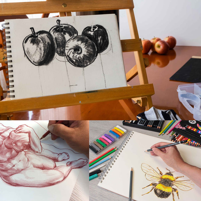 11"x14" Top Spiral Bound Sketch Book, 2 Pack, 100 Sheets Each, 60lb (100gsm), Acid-Free, Artist Sketchbook, Drawing Pad for Adults & Students