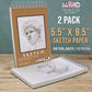 5.5"x8.5" Top Spiral Bound Sketch Book, 2 Pack, 100 Sheets Each, 60lb (100gsm), Acid-Free, Artist Sketchbook, Drawing Pad for Adults & Students