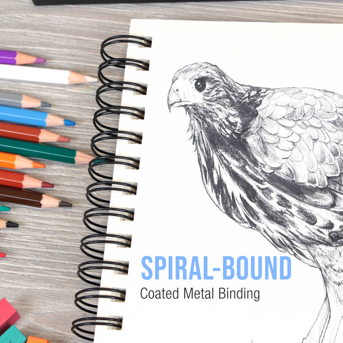 8.5" x 11" Premium Hardbound Sketch Book, 2 Pack, 80 Sheets Each, 70 lb (110gsm) - Hardcover Spiral Bound Artist Field, Small Sketch Pad, Acid-Free Drawing Pad - Adults, Students