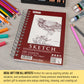 5.5"x8.5" Sketch Book Pad, 3 Pack (100 Sheets Each), 60lb (100gsm) Spiral Bound - Sketching, Drawing Pad, Acid-Free Paper - Sketch Pads For Adults, Students: Colored Pencils, Charcoal