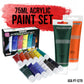 6-Person Wine Sip and Kids Art Painting Party Kit - 6 Easels, 12 Color Acrylic Paint Set, 12 Canvas Panels, Brush Sets Palettes Aprons
