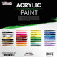 36 Color Professional Acrylic Paint Set in 12ml Tubes - Art Painting Supplies for Adults, Artists, Students, Beginners - Canvas Portrait Paintings