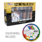 12-Color Metallic Acrylic Paint Set - 75ml Tubes - Acrylic Paint for Canvas Painting, Wood Crafts & Rock Painting
