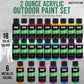 Professional 24 Color Outdoor Acrylic Paint Set, 2oz Bottles, with 7 Brush Kit - Vivid Colors for Painting Canvas, Rocks, Wood Crafts, Toys