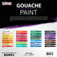 Professional 36-Color Gouache Paint Set in Large 18ml Tubes & Color Mixing Wheel - Gouache Paint Tubes for Artists, Students, Beginners