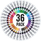 Professional 36-Color Gouache Paint Set in Large 18ml Tubes & Color Mixing Wheel - Gouache Paint Tubes for Artists, Students, Beginners