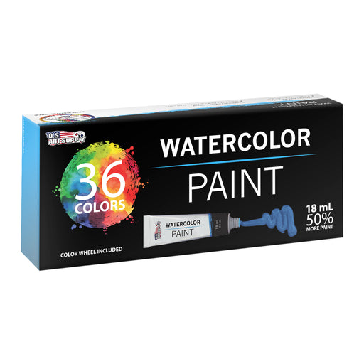 U.S. Art Supply 36-Color Water Colors Paint Set, 12ml Professional Watercolor Tubes, Vibrant Pigments - Water Colors Paint Adult Set for Artists