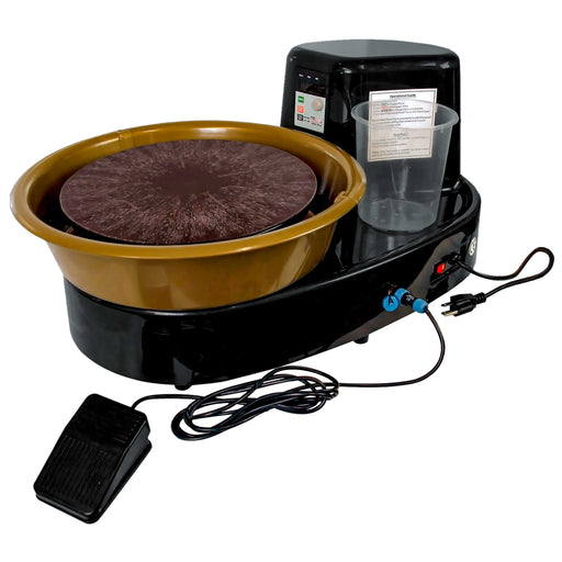 3/4-HP Table Top Pottery Wheel with LCD Wheel Speed Display, Includes Foot Pedal & 11" Bat, Reversible Spin Direction, Ceramics Clay Pot Bowl Cup Art