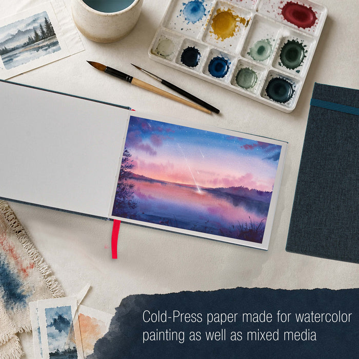 4 x 6" Watercolor Book (3 Pack, 76 Sheets Each) - 110lb (230 GSM) Linen-Bound Hardcover Artist Paper Pads - Acid-Free Cold-Pressed Watercolor Paper Pad Mixed Media