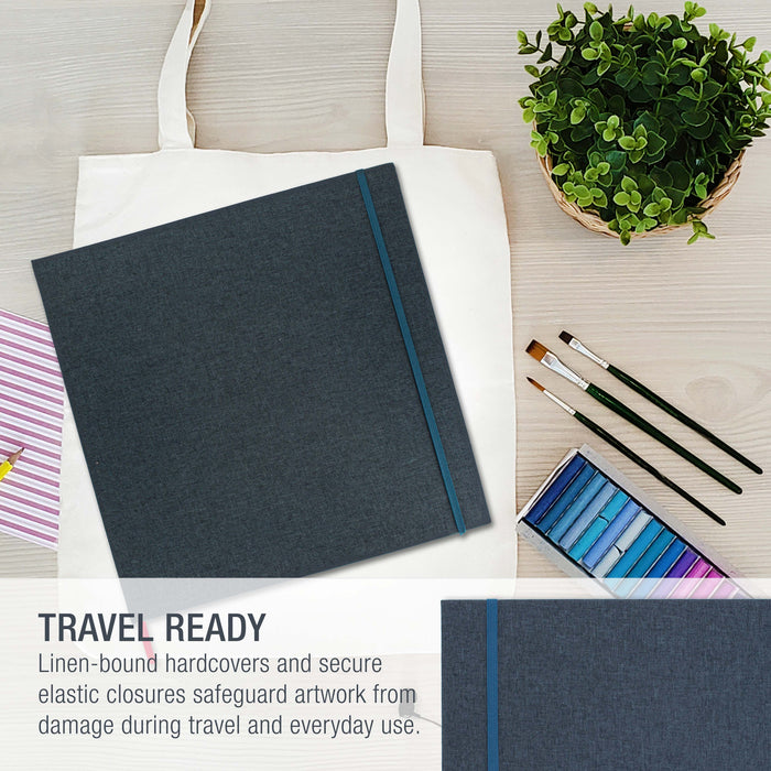 12 x 12" Watercolor Book (2 Pack, 76 Sheets Each) - 110lb (230 GSM) Linen-Bound Hardcover Artist Paper Pads - Acid-Free Cold-Pressed Watercolor Paper Pad Mixed Media