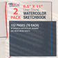 8.5 x 11" Watercolor Book (2 Pack, 76 Sheets Each) - 110lb (230 GSM) Linen-Bound Hardcover Artist Paper Pads - Acid-Free Cold-Pressed Watercolor Paper Pad Mixed Media