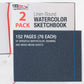 9 x 12" Watercolor Book (2 Pack, 76 Sheets Each) - 110lb (230 GSM) Linen-Bound Hardcover Artist Paper Pads - Acid-Free Cold-Pressed Watercolor Paper Pad Mixed Media