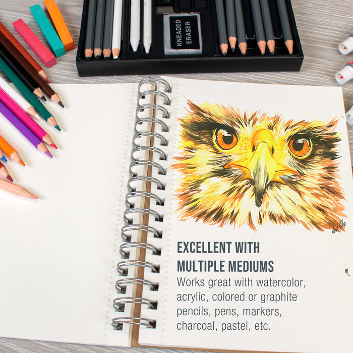 5.5" x 8.5" Premium Heavyweight Watercolor Paper Pad, Pack of 3 (30 Sheets Each), 140lb (300gsm) - Spiral Bound, Cold Pressed, Acid-Free, Wet, Water Color Paper - For Artists, Students