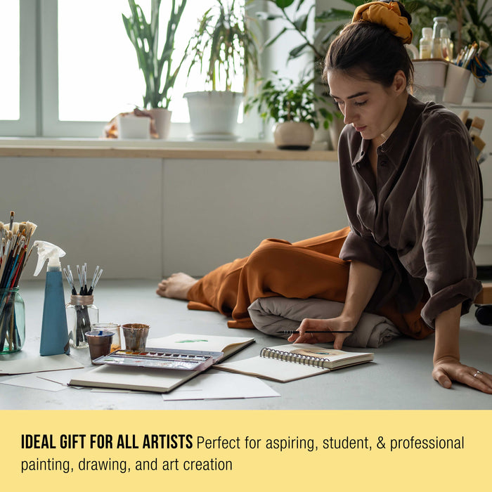 5.5" x 8.5" Premium Heavyweight Watercolor Paper Pad, Pack of 3 (30 Sheets Each), 140lb (300gsm) - Spiral Bound, Cold Pressed, Acid-Free, Wet, Water Color Paper - For Artists, Students