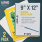 9" x 12" Premium Heavyweight Watercolor Paper Pad, Pack of 2 (12 Sheets Each), 140lb (300gsm) - Spiral Bound, Cold Pressed, Acid-Free, Wet, Water Color Paper - For Artists, Students