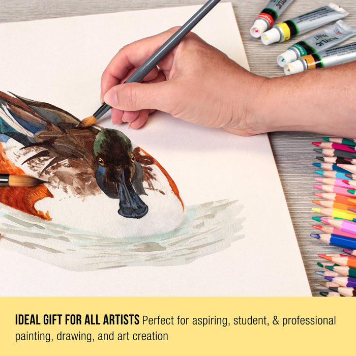 9" x 12" Premium Heavyweight Watercolor Paper Pad, Pack of 2 (12 Sheets Each), 140lb (300gsm) - Spiral Bound, Cold Pressed, Acid-Free, Wet, Water Color Paper - For Artists, Students