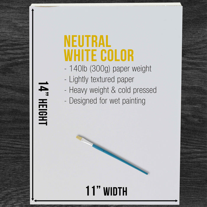 U.S. Art Supply 11" x 14" Heavyweight Watercolor Painting Paper Pad, Pack of 2, 12 Sheets Each, 140lb 300gsm, Cold Pressed Acid-Free, Wet Mixed Media