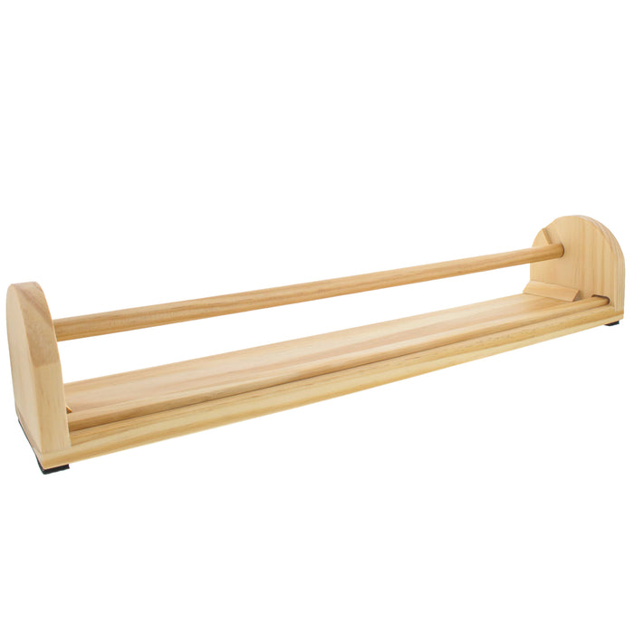US Art Supply 18-Inch Wooden Tabletop Easel Paper Roll Holder and Dispenser - Craft Paper Roll Dispenser with Safe Tear Strip, Solid Wood Construction