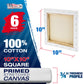 10 x 10 inch Stretched Canvas 12-Ounce Triple Primed, 6-Pack - Professional Artist Quality White Blank 3/4" Profile, 100% Cotton, Heavy-Weight Gesso