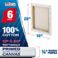 10 x 20 inch Stretched Canvas 12-Ounce Triple Primed, 6-Pack - Professional Artist Quality White Blank 3/4" Profile, 100% Cotton, Heavy-Weight Gesso