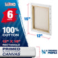 12 x 16 inch Stretched Canvas 12-Ounce Triple Primed, 6-Pack - Professional Artist Quality White Blank 3/4" Profile, 100% Cotton, Heavy-Weight Gesso