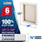 14 x 18 inch Stretched Canvas 12-Ounce Triple Primed, 6-Pack - Professional Artist Quality White Blank 3/4" Profile, 100% Cotton, Heavy-Weight Gesso