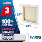 24 x 24 inch Stretched Canvas 12-Ounce Triple Primed, 3-Pack - Professional Artist Quality White Blank 3/4" Profile, 100% Cotton, Heavy-Weight Gesso