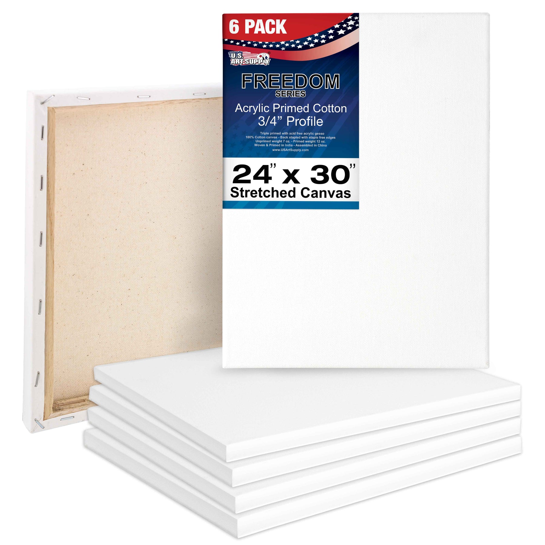 Hi-STANDARD　TM paint CANVAS 24 x 30 inch White Blank Stretched Canvas 12-Ounce Primed 6-Pack