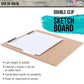 18" x 18" Artist Sketch Tote Board - Lightweight Hardboard Drawing Board with Handle, Clip & Rubber Band for Art, Sketching, Travel, Studio