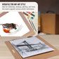 23" x 26" Artist Sketch Tote Board - Lightweight Hardboard Drawing Board with Handle, Clip & Rubber Band for Art, Sketching, Travel, Studio
