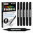 Super Markers Black Dual Tip Fabric & T-Shirt Markers, Set of 6 - Double-Ended Fabric Markers with Chisel Point and Fine Point Tips