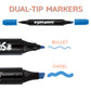 Super Markers 20 Pastel Dual Tip Fabric Markers - Fine & Chisel Point Pens Fabric Marker Permanent for Clothes, T-Shirts - Permanent Ink Eye-Catching Pastel Colors