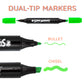 Super Markers 20 Neon Dual Tip Fabric Markers - Fine & Chisel Point Pens Fabric Marker Permanent for Clothes, T-Shirts - Permanent Ink Eye-Catching Ultra-Bright Neon Colors